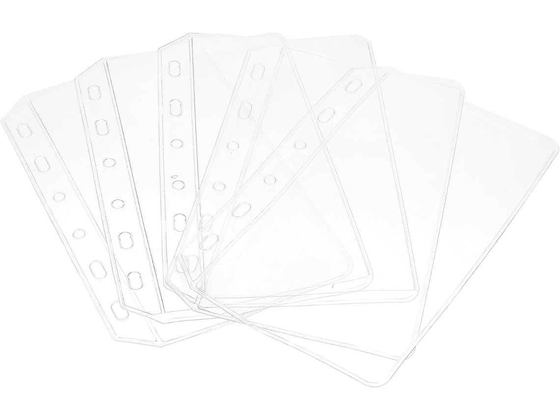 Conjunto de 5 porta-cadernos em PVC com 6 folhas de pasta A7, bolsas decorativas e organizadores práticos para