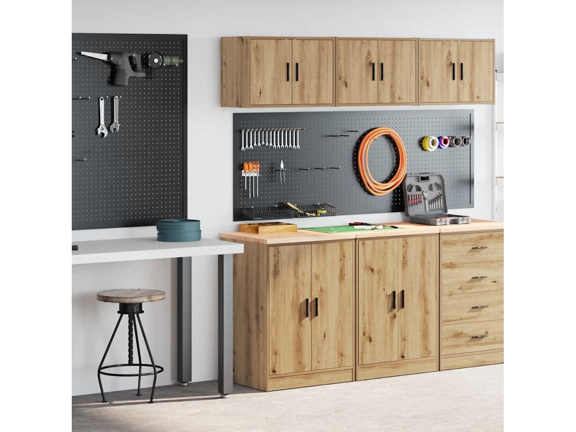 Vidaxl Armários De Garagem 2pcs Madeira Processada Carvalho Artisiano