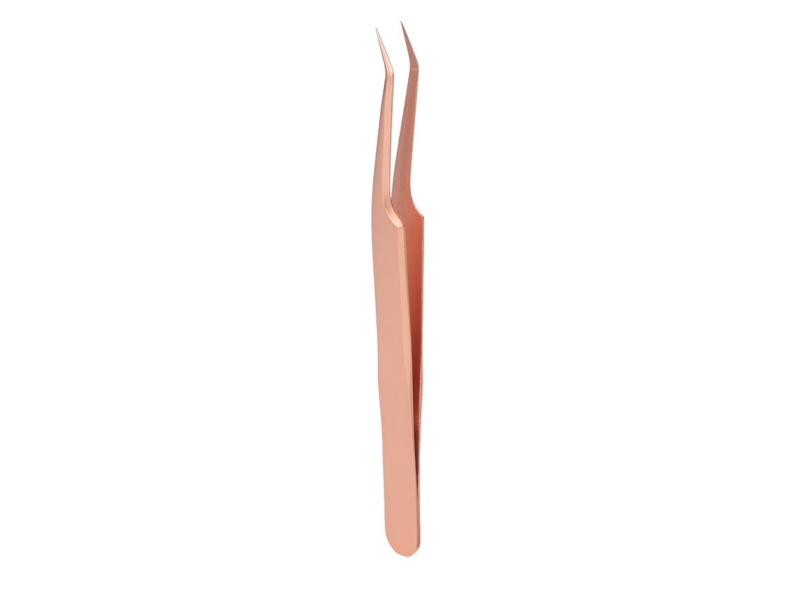 Pinça De Cílios Ergonômica De Aço Inoxidável Dourado Rosa Para Extensões E Cílios Falsos Princess