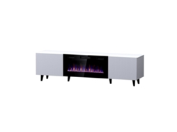 Móvel de Tv CAMA MEBLE Pafos Rtvk Bi Branco Preto Laminado Plástico Madeira Mdf Aglomerado 180x49x42 cm
