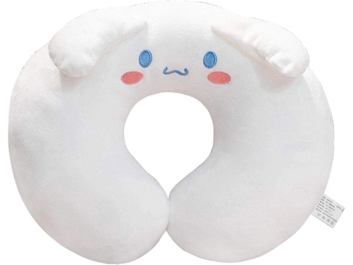 Lurelia Almofada Infantil De Viagem, Formato U, Em Pelúcia Macia, Branco, 34 X 13,7 Cm