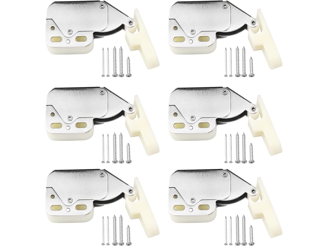 Conjunto De 6 Mini Fechos De Toque Para Portas, Armários E Janelas Com Parafusos