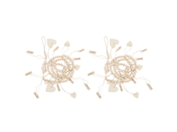 Guirlanda De Contas Madeira Decorativa Rustica 2pcs
