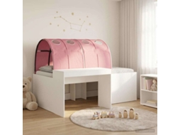 Vidaxl Cama Com Túnel 3 Unid. Branco E Rosa Derivados De Madeira