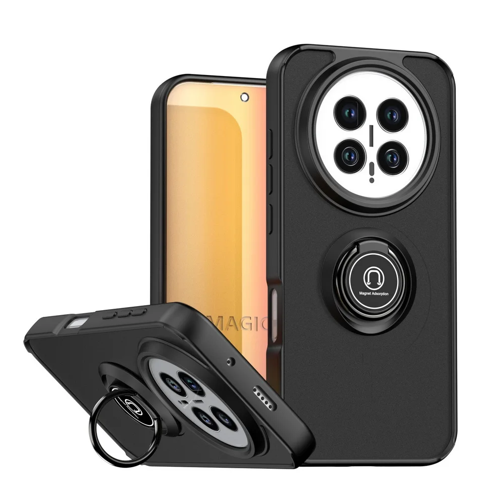 (preto, Honor Magic7 Lite) Capa Para Celular Com Suporte Giratório, Anel De Fixação E Encaixe Para Carro, Capa Protetora À Prova De Quedas.
