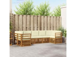 Vidaxl Conjunto De Sofás Para Exterior 7 Pcs Natural E Creme