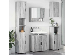 Vidaxl Conjunto De Móveis Para Banheiro 5 Unid. Cinza Sonoma