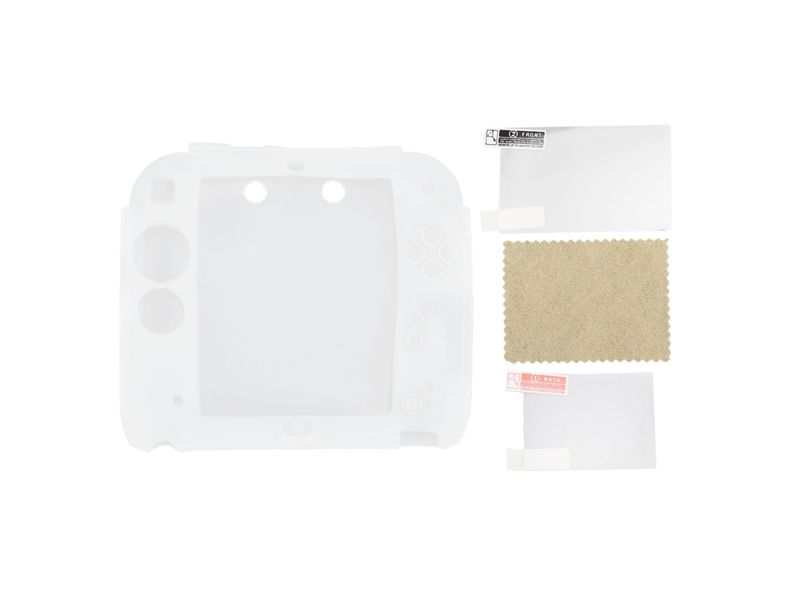 Capa Protetora Para 2ds Resistente A Arranhões Capa De Silicone Macio Com Protetores De Tela Superior E Inferior Para Controle Branco