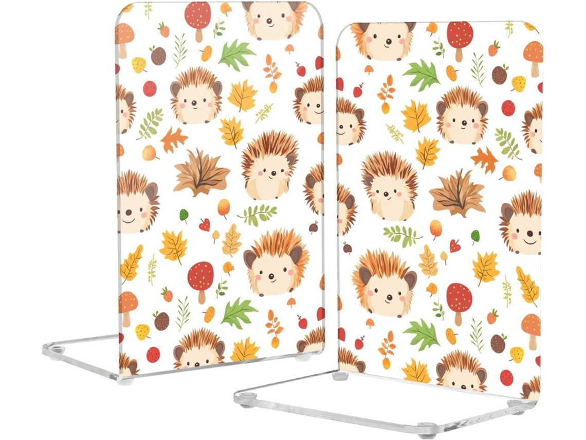 Suporte Para Livros Em Acrílico Branco Com Formato De Ouriço Fofo E Padrão Espelhado Ideal Escritório, Computador E Como