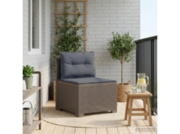 Vidaxl Sofá De Jardim 1 Lugar Com Almofadas Look Rattan Pp