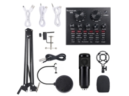 Kit De Microfone Condensador E Placa De Som Multifuncional Para Gravação, Transmissão Ao Vivo E Mistura De Áudio Inteligente