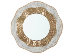 Espelho De Parede Com Luz Shai Cm Ø 54,5x4,5 Unico / Ouro Creme