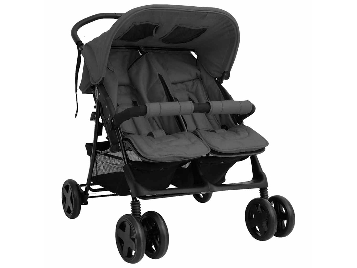 Twin Stroller, Twin Strollers Vidaxl Cinzeto Aço