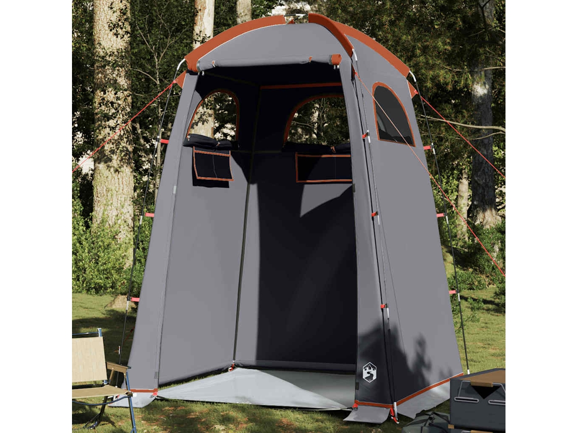 Vidaxl Tenda Para Duche Impermeável Cinzento E Laranja