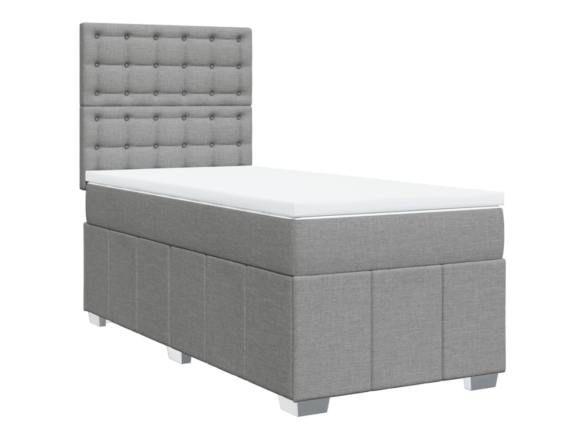 Box Spring Bed, Box Spring Beds Vidaxl Cinzeto Tecido (100 X 200 Cm)