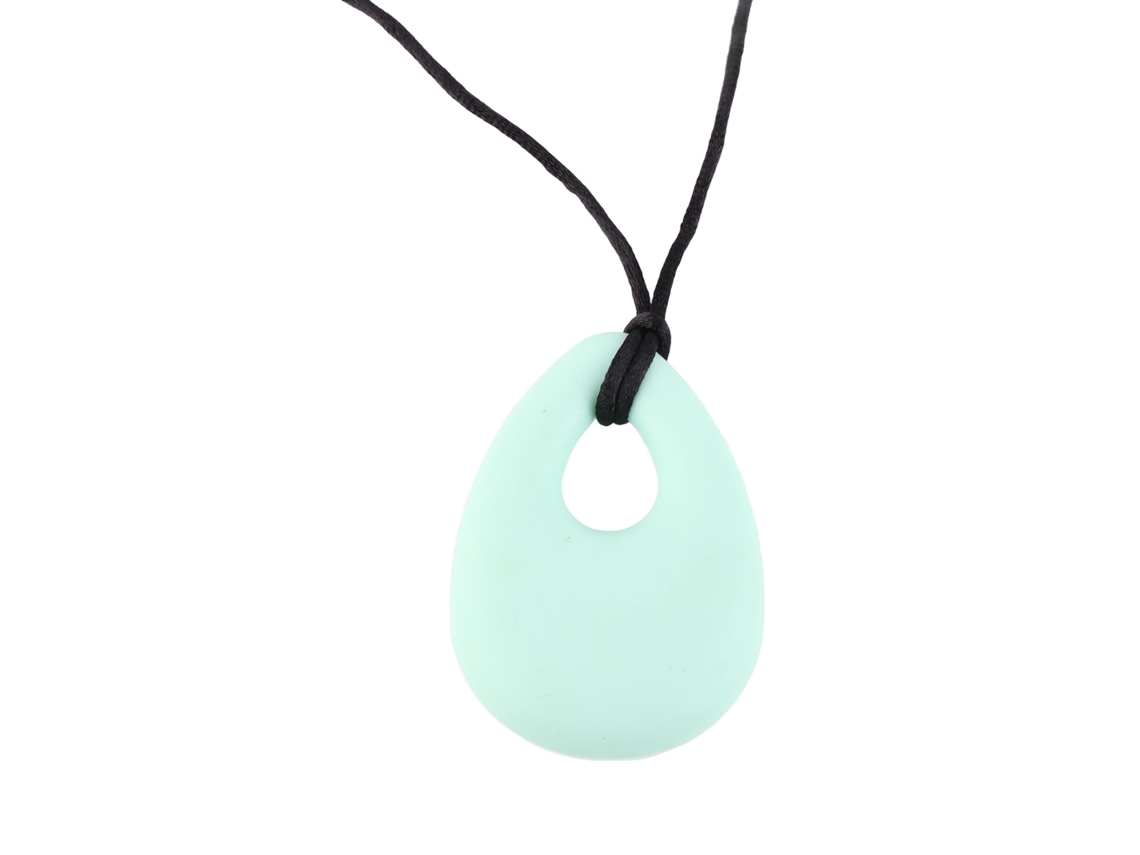 Mali colar de Mastigação para Bebê em Silicone Macio Pingente Lágrima Verde Maçã