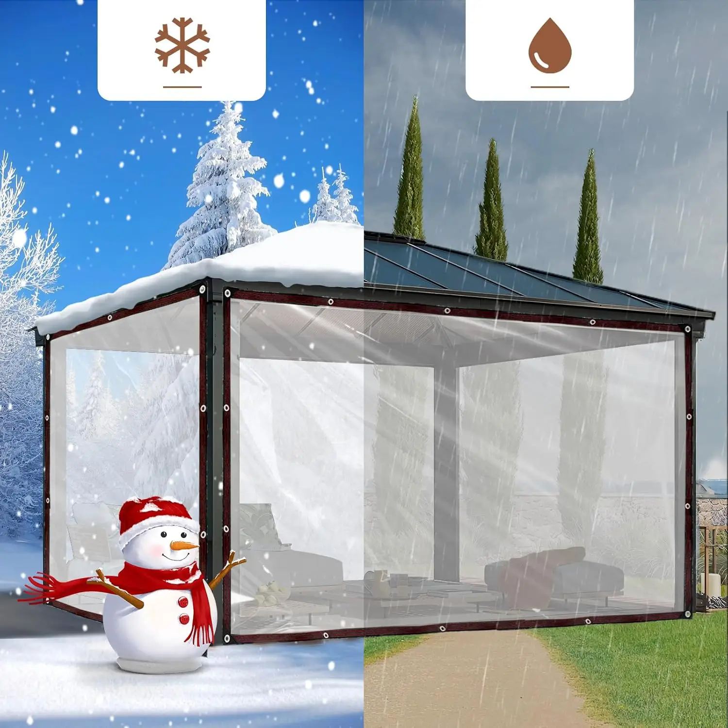 Lona Plástica MDUG transparente 200x200cm com proteção solar