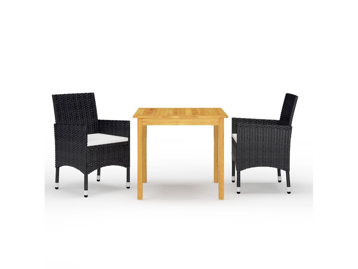 Pcs Conjunto De Jantar Para Jardim Preto Dkd Home Decor