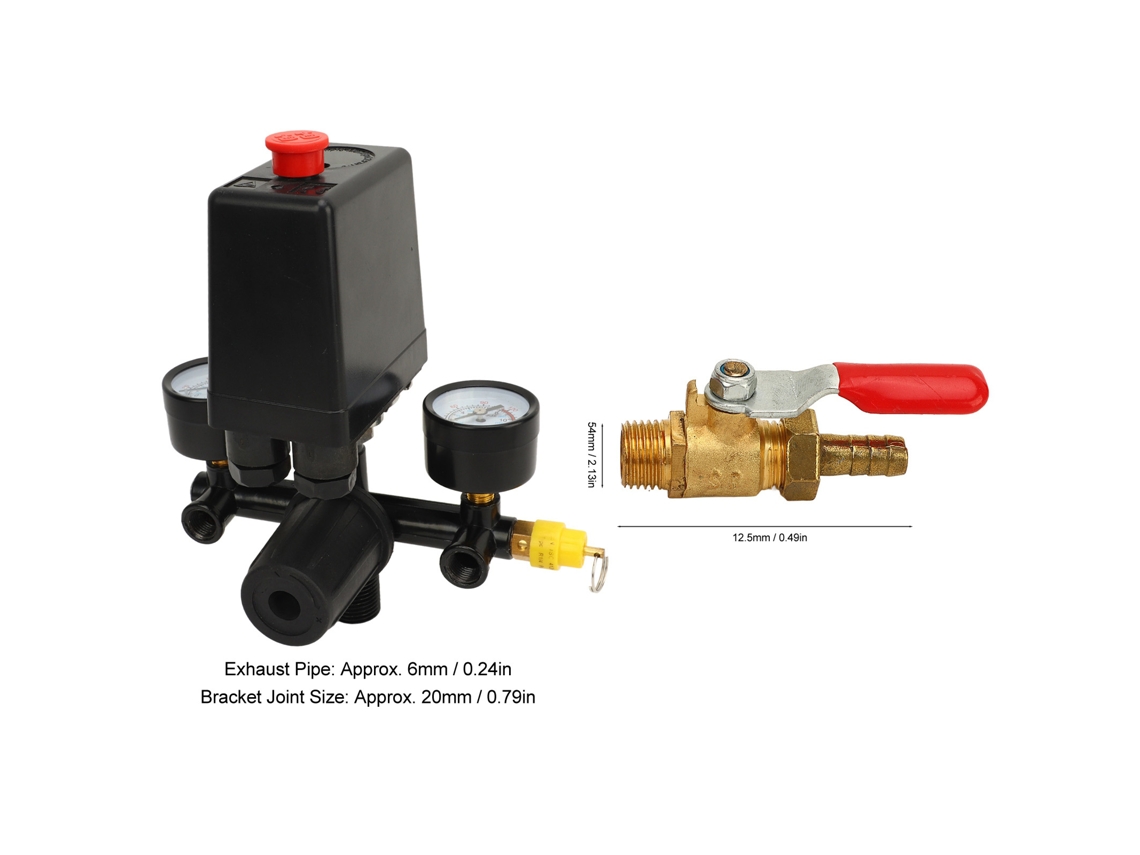 Laxiscreed Válvula De Controle Para Compressor De Ar Com Interruptor De Pressão E Ajuste Fácil