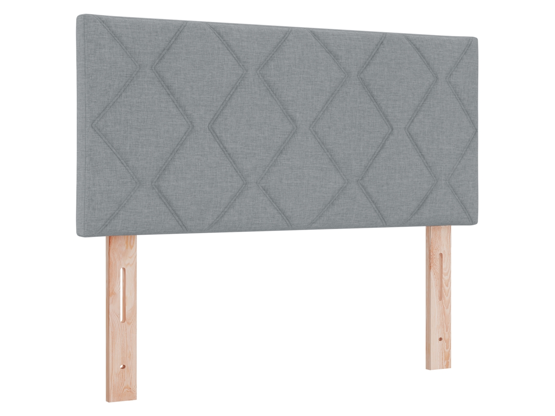 Cabeceira Estofada Minimalista Para Quarto Vidaxl Cinzento-claro Madeira (100x7x78cm)