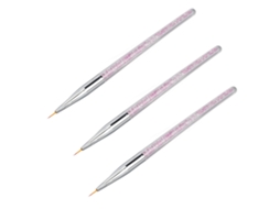 3pcs Pincel De Arte De Unhas Liner Com Tampa Protetora Multipropósito Para Desenho E Decoração Em Casa E Salão De Unhas