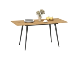Mesa De Jantar Extensível, Mesa Extensível Para 6-8 Pessoas, Mesa De Cozinha Com Pernas De Aço Maciço