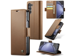 Capa Para Samsung Galaxy Z Fold5 Borboleta Fivela Litchi Textura De Telefone De Couro Rfid Antirroubo Marrom