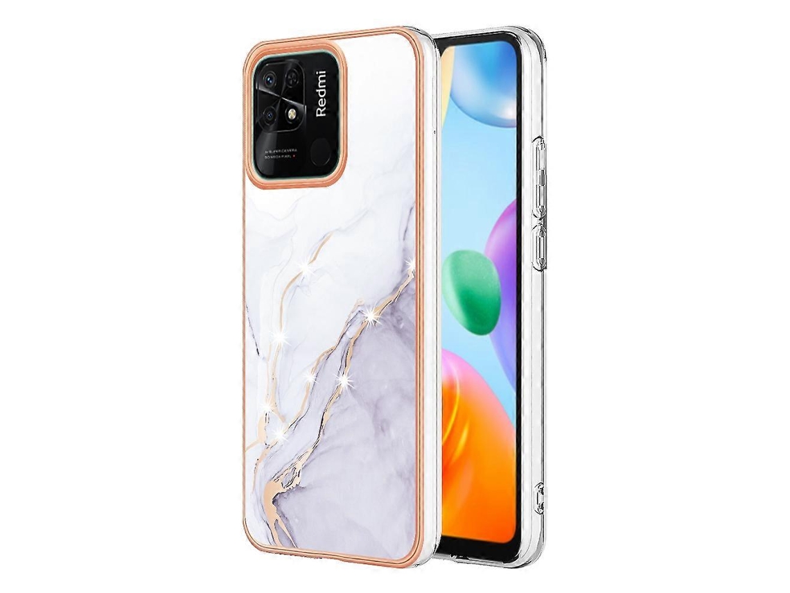Capa Dupla Face Imd Com Efeito Mármore Eletrogalvanizado Para Xiaomi Redmi 10c