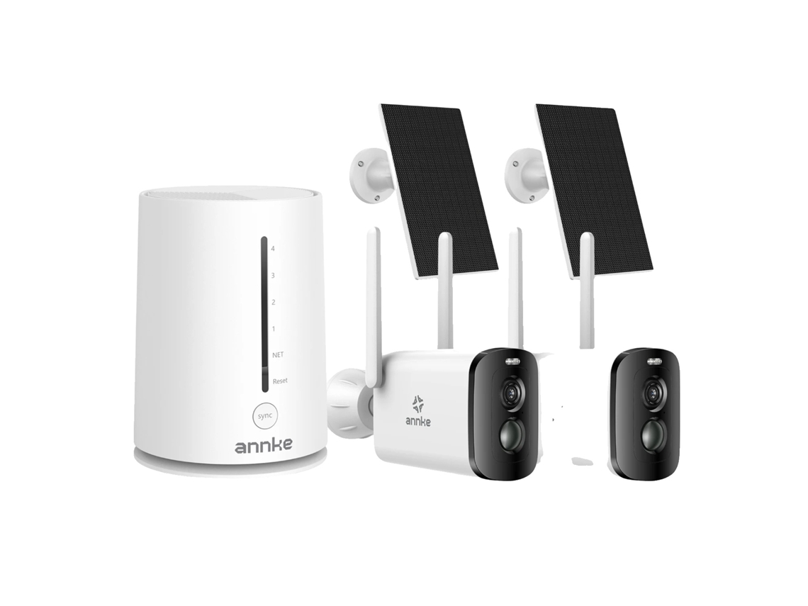 Câmera de segurança solar, resolução de 4 MP, Wi-Fi de banda dupla, 5200 mAh, 2 câmeras OEM