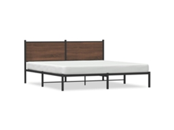 Bed Frame, Bed Frames Vidaxl Marrom Aço (180 X 200 Cm)