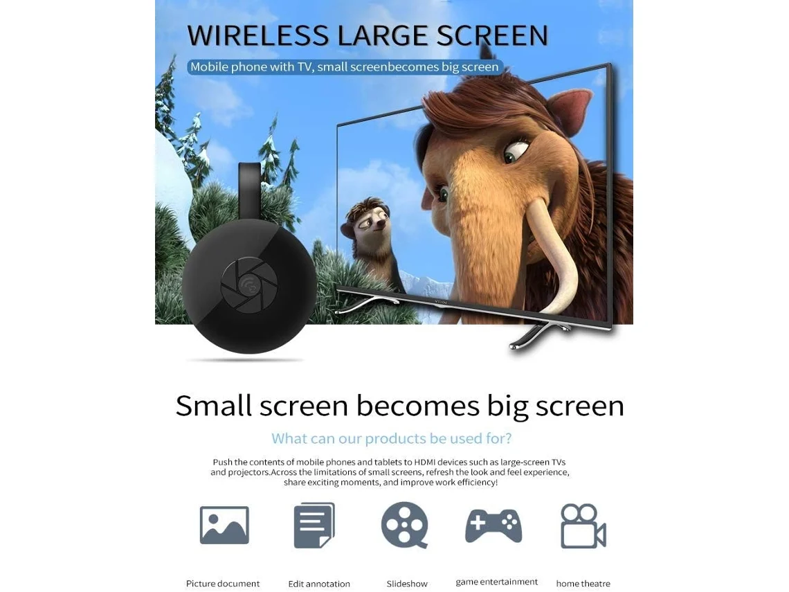 Dongle de Exibição Sem Fio G2 2.4G Wifi Receptor de Exibição Hdmi Sem Fio 1080 Dlna Airplay Miracast Ios Android Windows para Monitor de Projetor De
