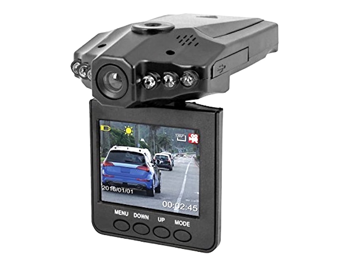 Dash Cam - Câmera de painel HD de 2,5 polegadas com gravação em loop infinito, recarregável - preta