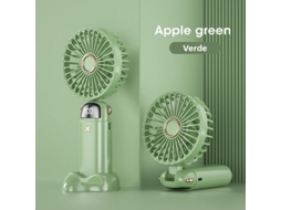 (verde) Mini Ventilador Portátil Dobrável Usb Com Visor Digital E 5 Velocidades De Vento