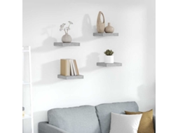 Vidaxl Prateleiras De Parede 4 Pcs 23x23,5x3,8cm Mdf Cinzento-cimento