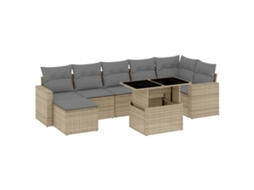 Garden Sofa Set, Garden Sofa Sets Vidaxl Bege Rattan / Vime (n/a)