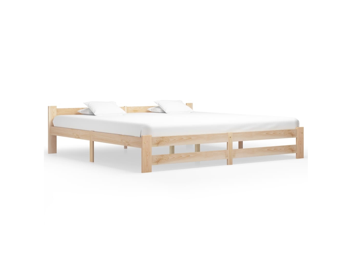 Estrutura De Cama Madeira De Pinho Maciça 200x200 Cm
