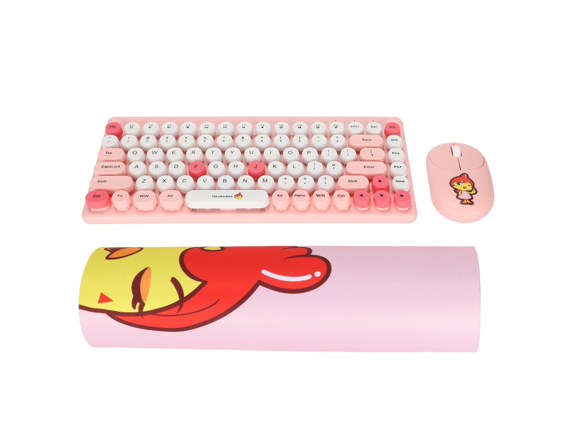 Conjunto de teclado e mouse sem fio LAXISCREED (2.4g, teclas punk, ergonômico)