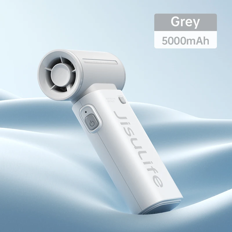 Ventilador Turbo Portátil , 5 Velocidades de Vento, Bateria de 5000mah, Recarregável Via Usb MDUG (cinza, 5000mah)