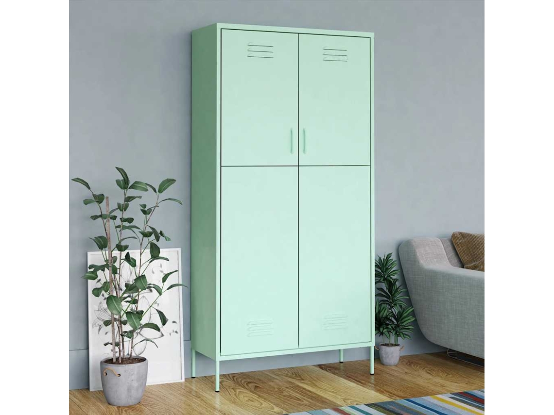 Vidaxl Roupeiro 90x50x180 Cm Aço Verde-hortelã