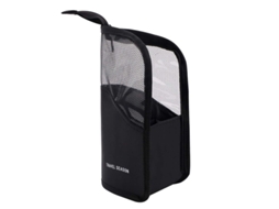Bolsa de Pincéis de Maquiagem Linjou Meia Transparente Vertical com Ziper (preta)