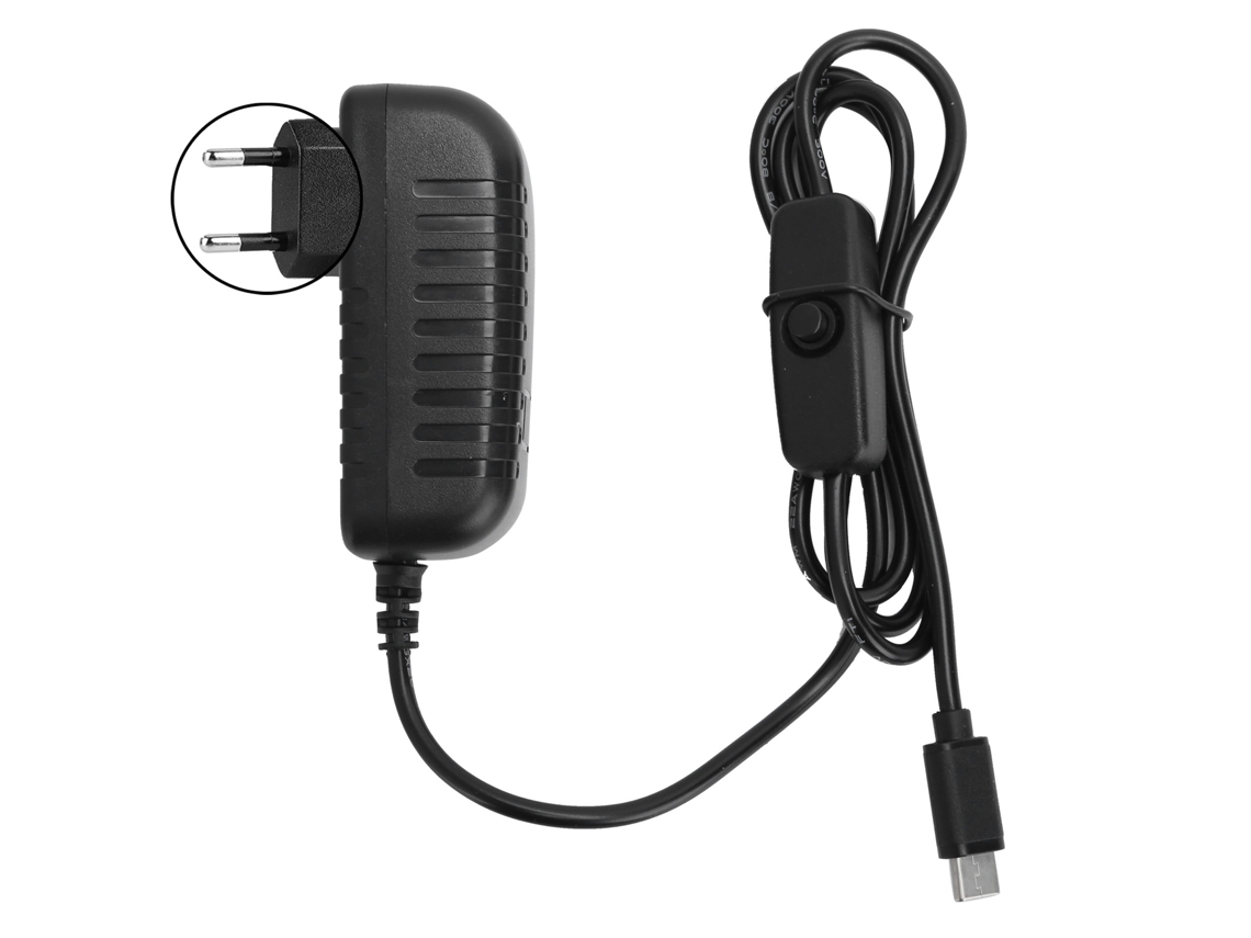 Aetheria adaptador de Energia 5v 3a Type c com Interruptor para Raspberry Pi 4b