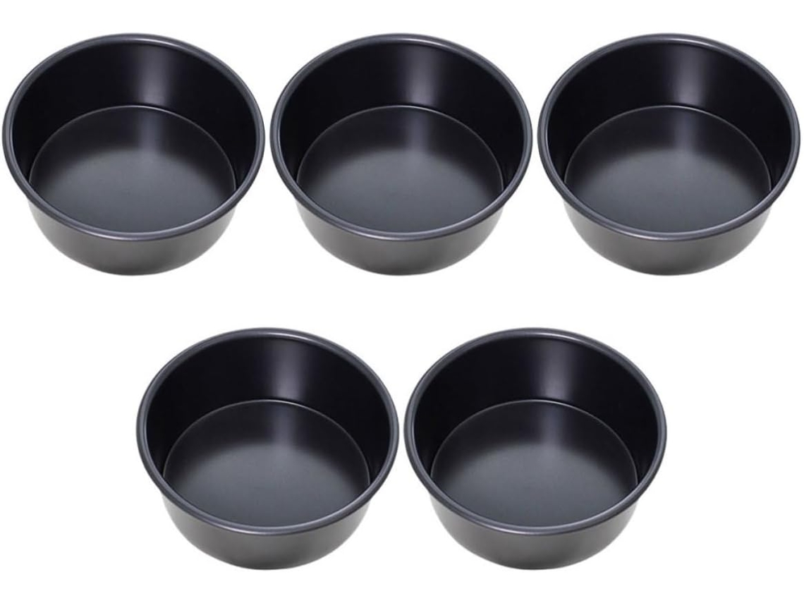 Conjunto De 5 Formas Redondas Para Bolo Em Liga De Alumínio Com Revest