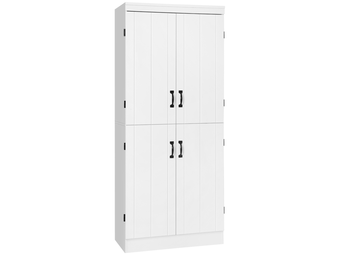 Aparador para cozinha/sala VISTA, 4 portas, 6 prateleiras, moderno, branco