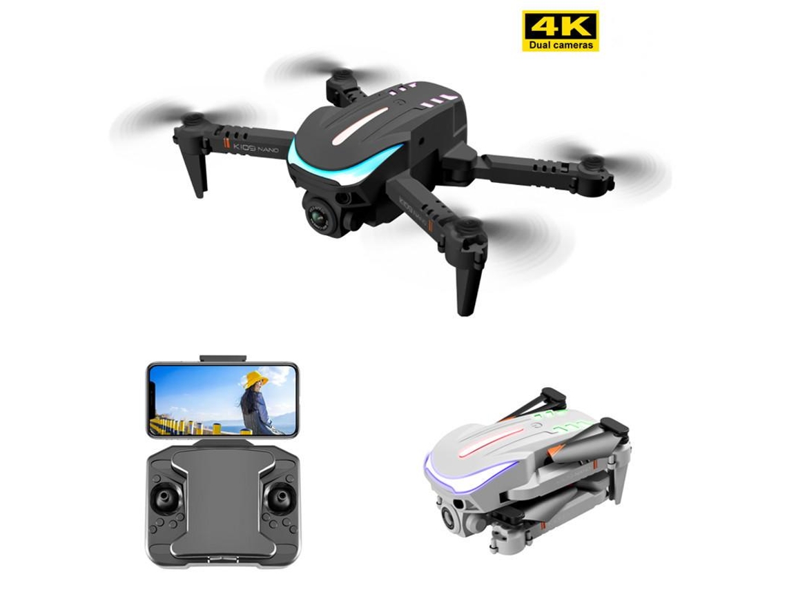 K109 Mini Drone Dobrável com Câmera Única 4K Luz de Respiração Colorida 3 Baterias Duração Da Bateria: 12 Min Preto YIZHOOD