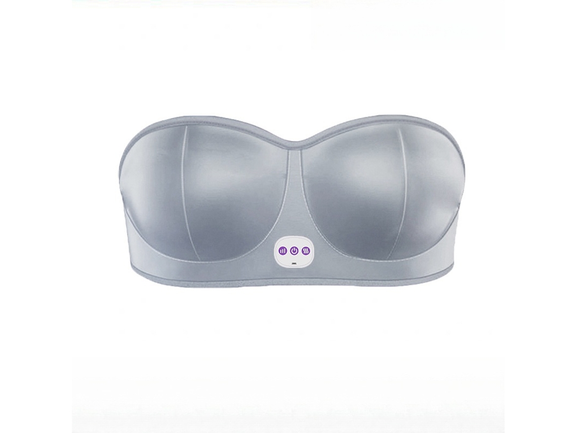 Massageador Mamário Elétrico Com Calor E Vibração, Usb, Cinzento Elysve