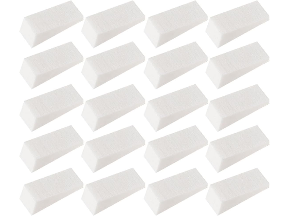 Almofadas De Esponja Triangulares Brancas Para Unhas, Pacote Com 20 Unidades, Acessório Para Manicure.