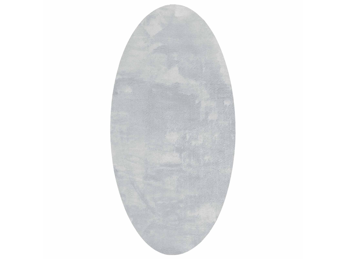 Tapetes De Área Oval Huarte Cinzeto 80 X 150 Cm 100% Poliéster