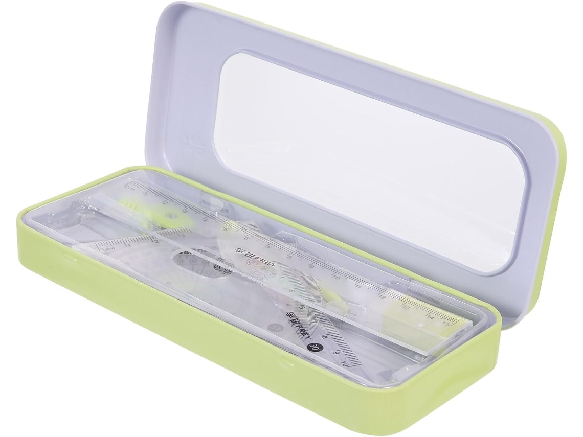Kit De Desenho Profissional Com Régua Triangular E Transferidor,