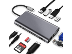 Estação De Encaixe Tipo C 11 Em Um Hub Usb Multi Em Um Brilvibera