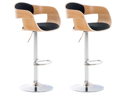 Conjunto de 2 bancos de bar Kingston em tecido natural/preto CLP